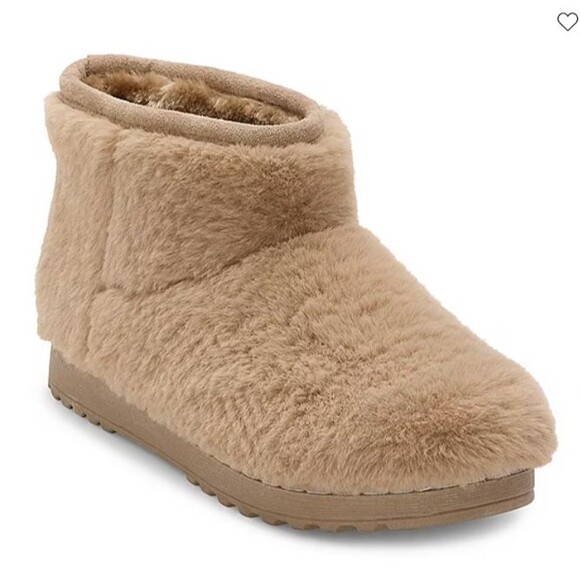 Arizona Jean Co Women's Size 10 Boots Slater Flat Heel Winter Fuzzy Beige Tan - Picture 1 of 10